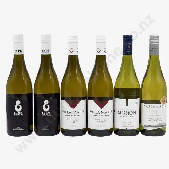 Six NZ Assorted Pinot Gris