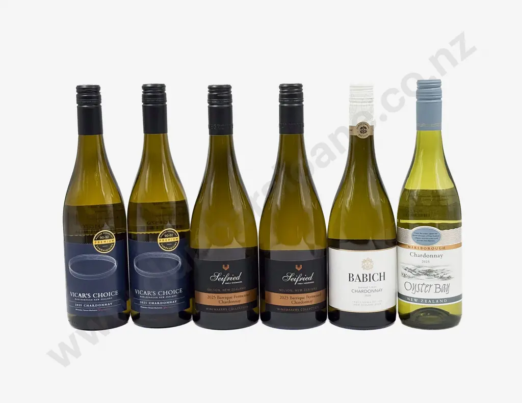 Six NZ Assorted Chardonnay Image 1++