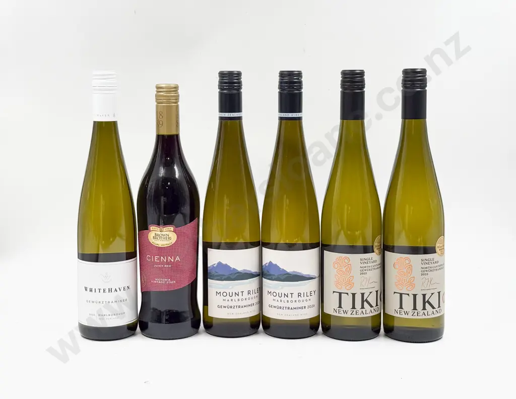Five NZ Gewurztraminer & One Australian Cienna Image 1++