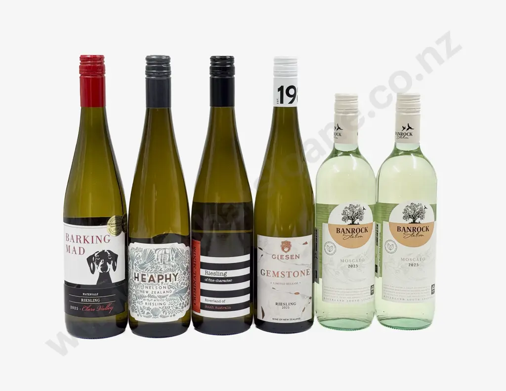 Six Assorted NZ & International Riesling & Moscato Image 1++