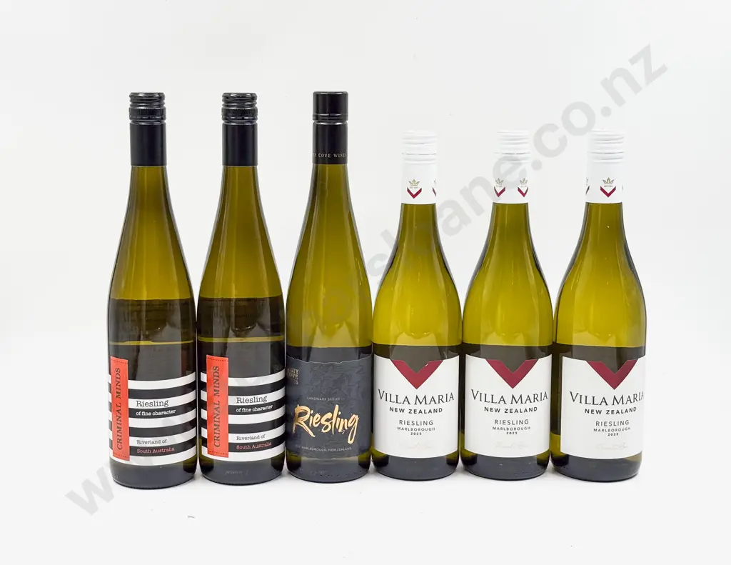 Four NZ Assorted Riesling & Two Australian Riesling Image 1++