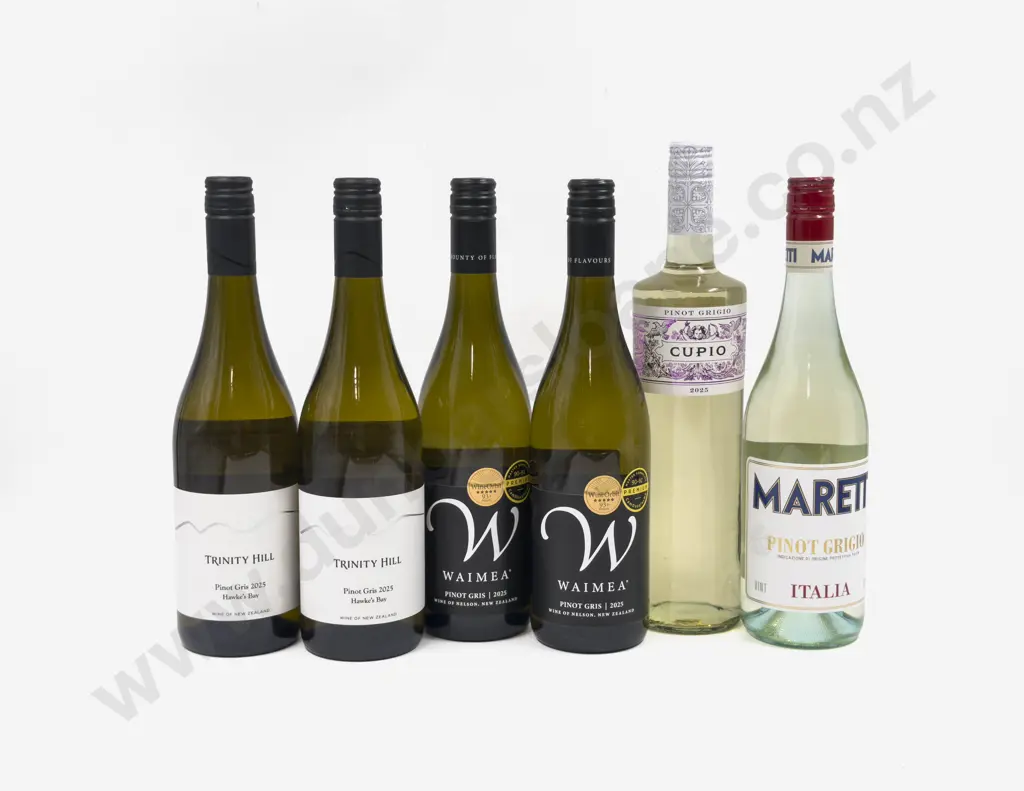 Four NZ Assorted Pinot Gris & Two International Pinot Gris Image 1++