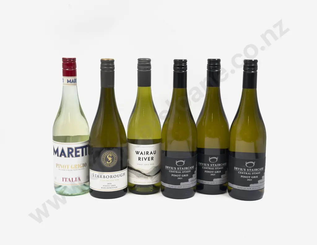 Five NZ Assorted Pinot Gris & One Italian Pinot Gris Image 1++