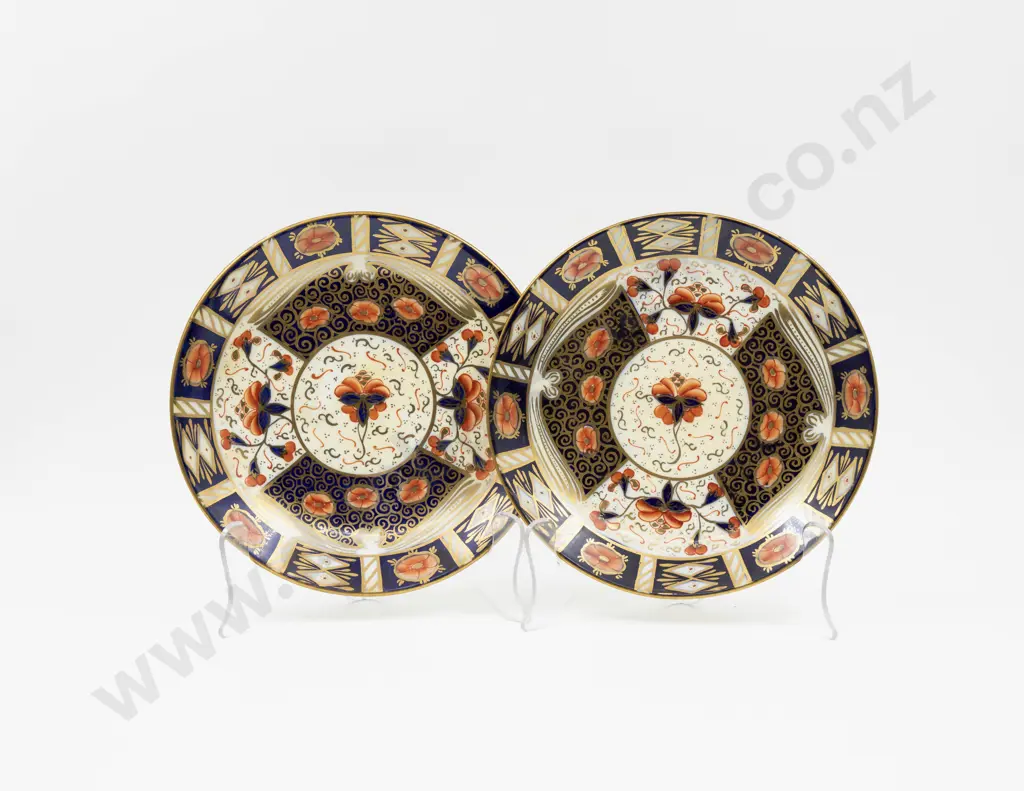 Pair Late C19th Probably Royal Crown Derby Imari Plates Image 1++