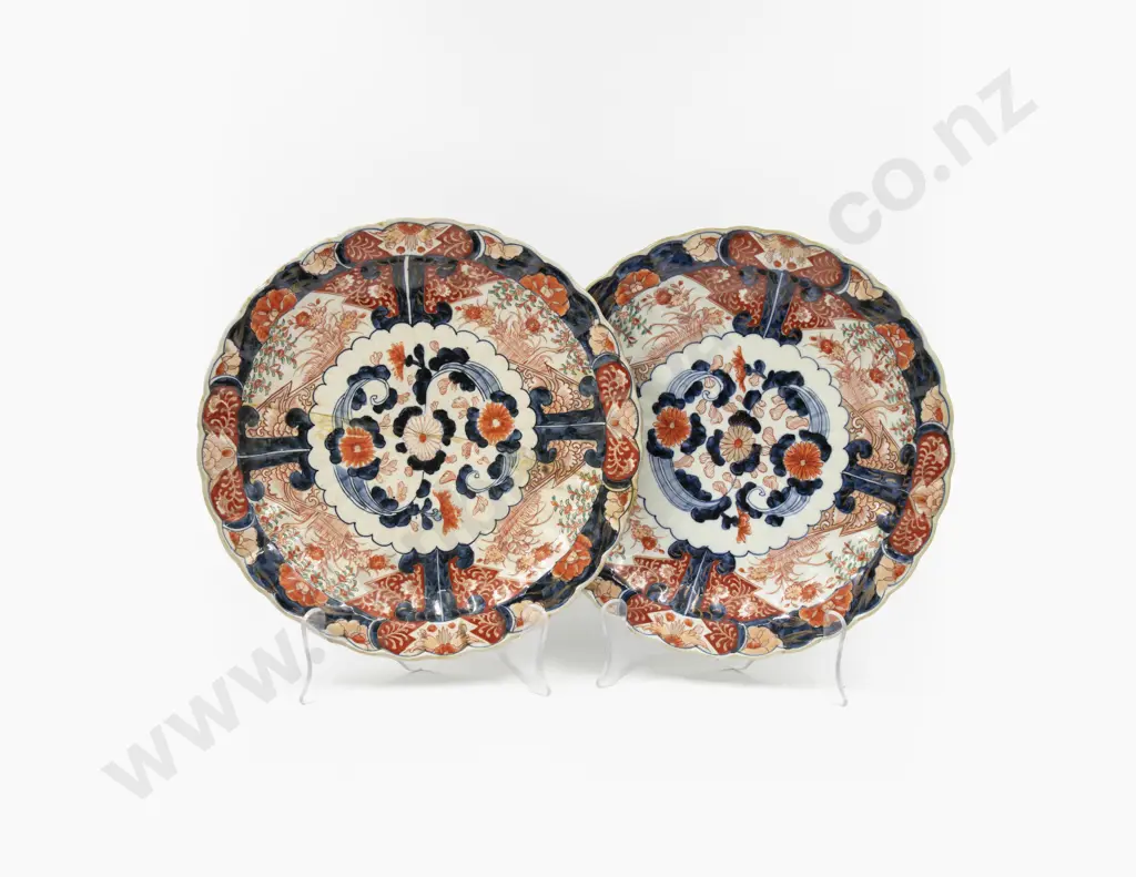 Pair C19th Japanese Imari Plates Image 1++