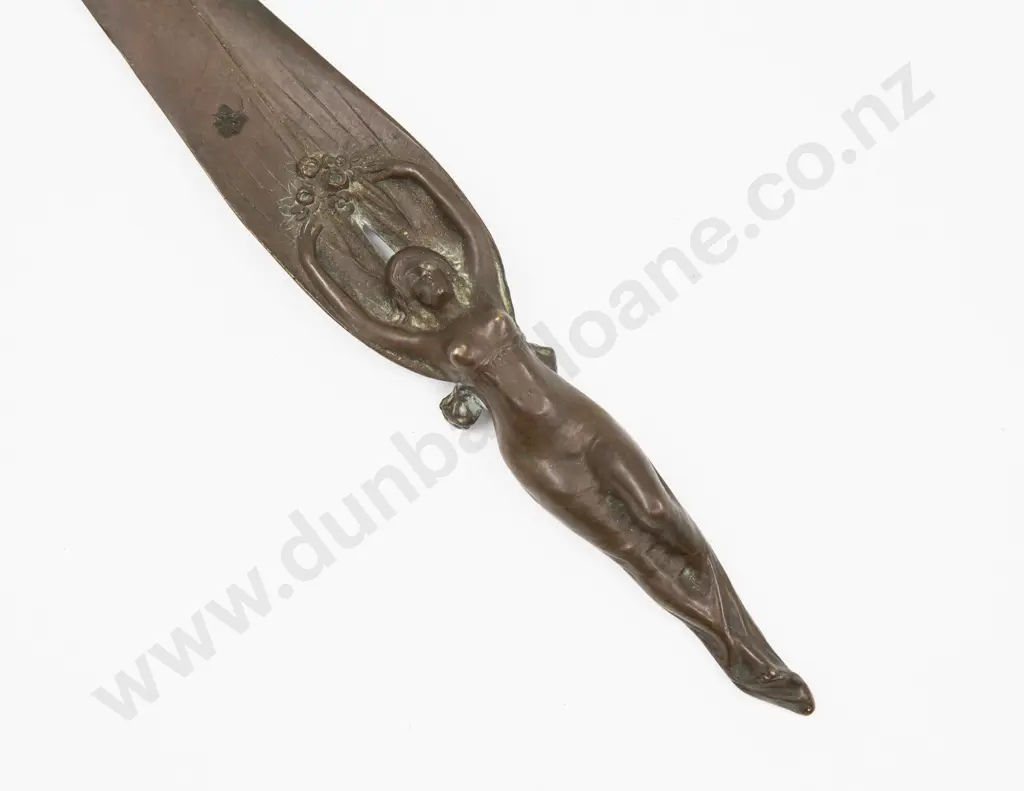 French Art Nouveau Bronze Letter Opener by V. Sabatier Image 1++
