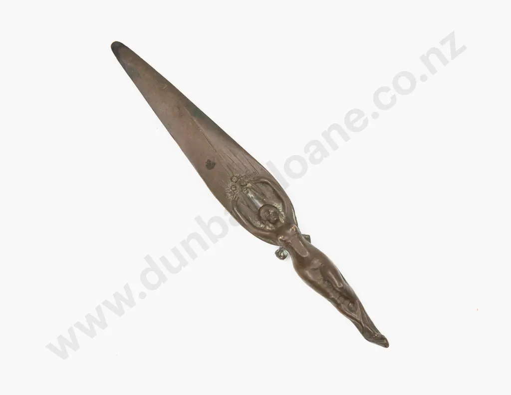 French Art Nouveau Bronze Letter Opener by V. Sabatier Image 1++