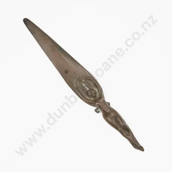 French Art Nouveau Bronze Letter Opener by V. Sabatier