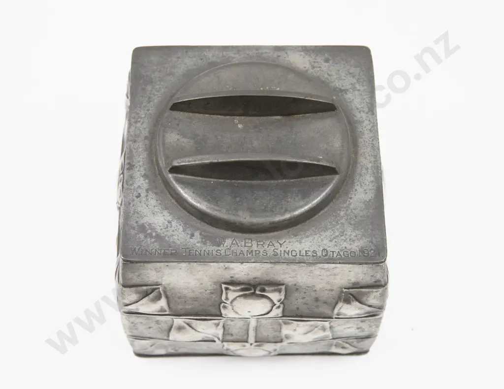 Archibald Knox for Liberty & Co English Pewter Biscuit Barrel Image 1++