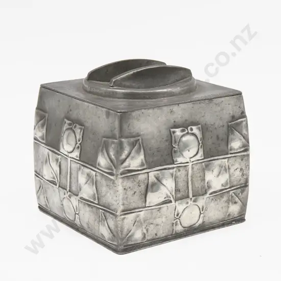 Archibald Knox for Liberty & Co English Pewter Biscuit Barrel