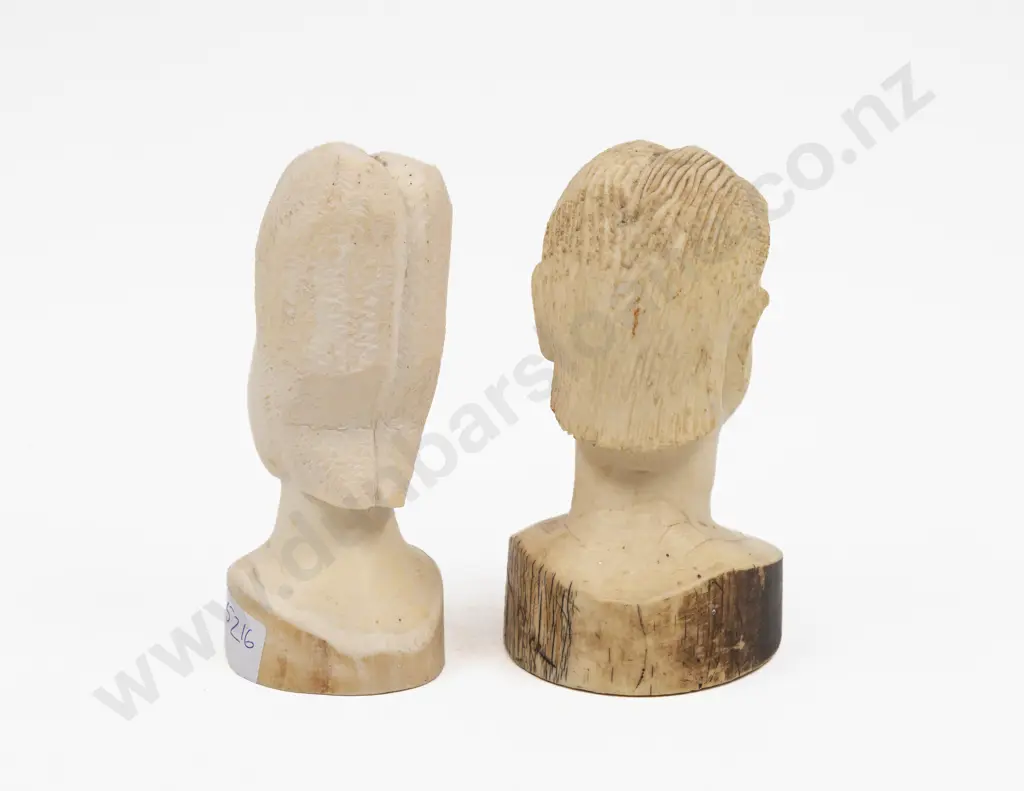 Two African Ivory Carved Busts Image 1++
