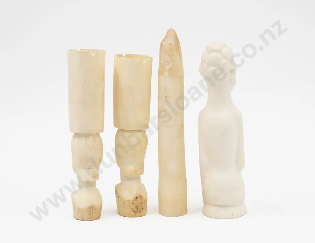 A Pair of Ivory Figural Spill Vases & Two Other Figures (Four) Image 1++