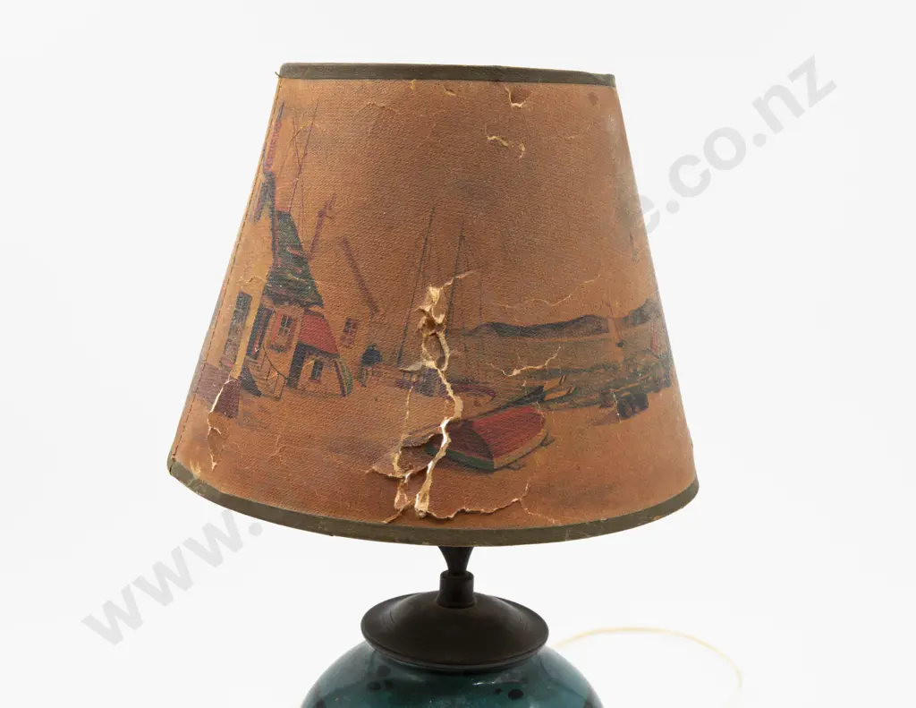 Late C19th Isnik Table Lamp & Shade Image 1++