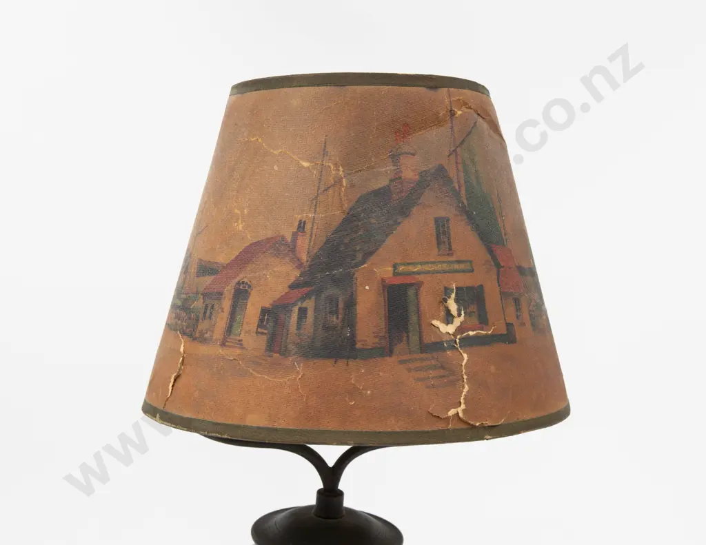 Late C19th Isnik Table Lamp & Shade Image 1++