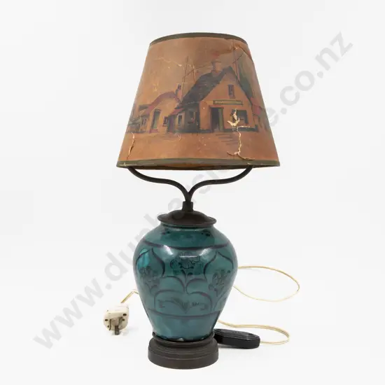 Late C19th Isnik Table Lamp & Shade