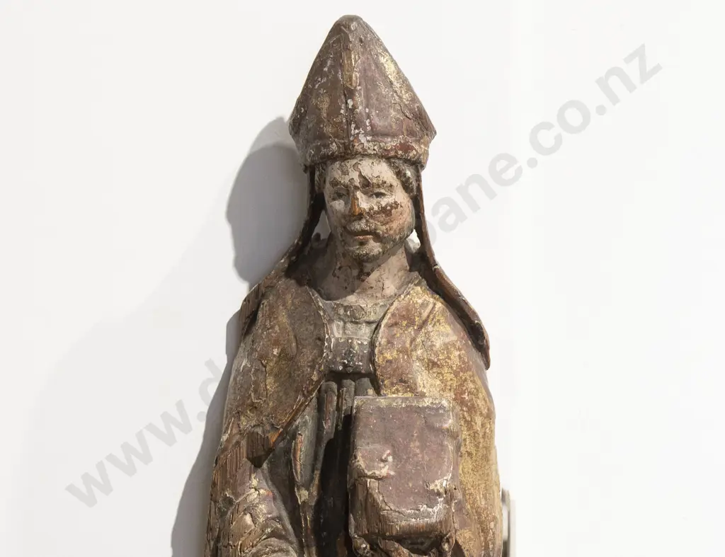 C17th/18th European Polychrome Painted Pine Santos Figure Image 1++