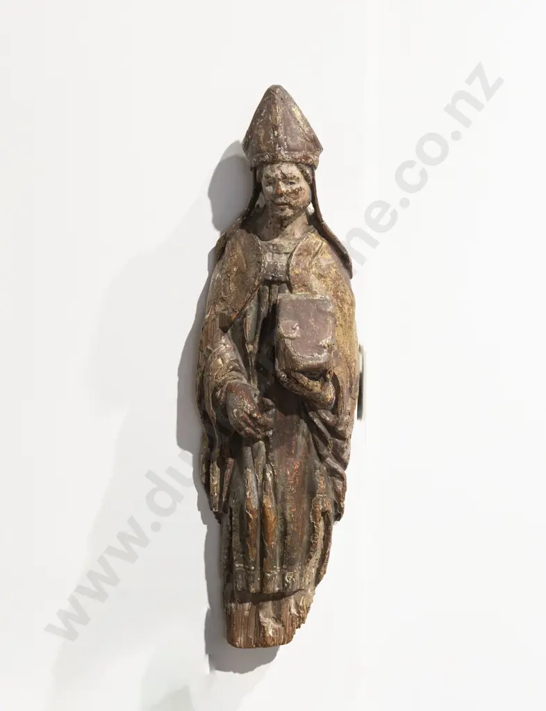 C17th/18th European Polychrome Painted Pine Santos Figure Image 1++