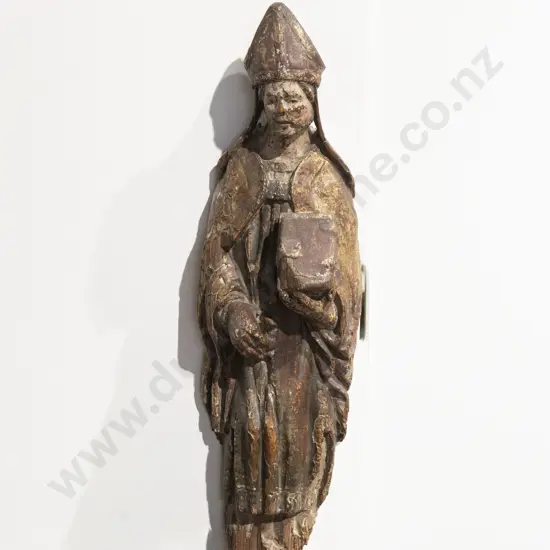 C17th/18th European Polychrome Painted Pine Santos Figure
