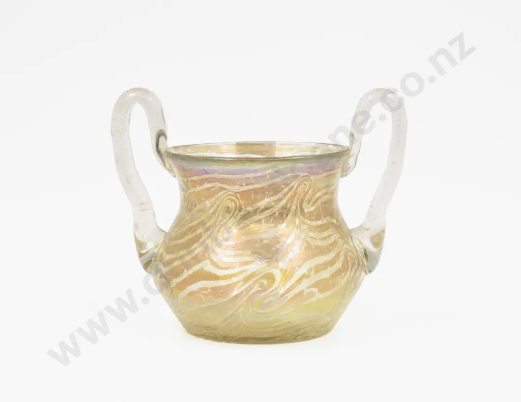 Loetz Style Two Handled Bowl Image 1++