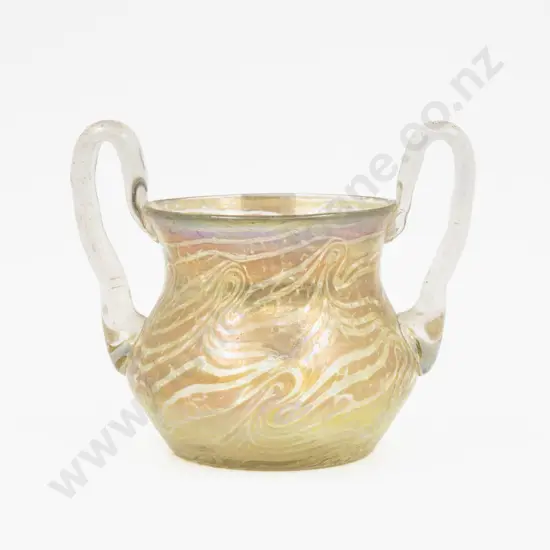 Loetz Style Two Handled Bowl