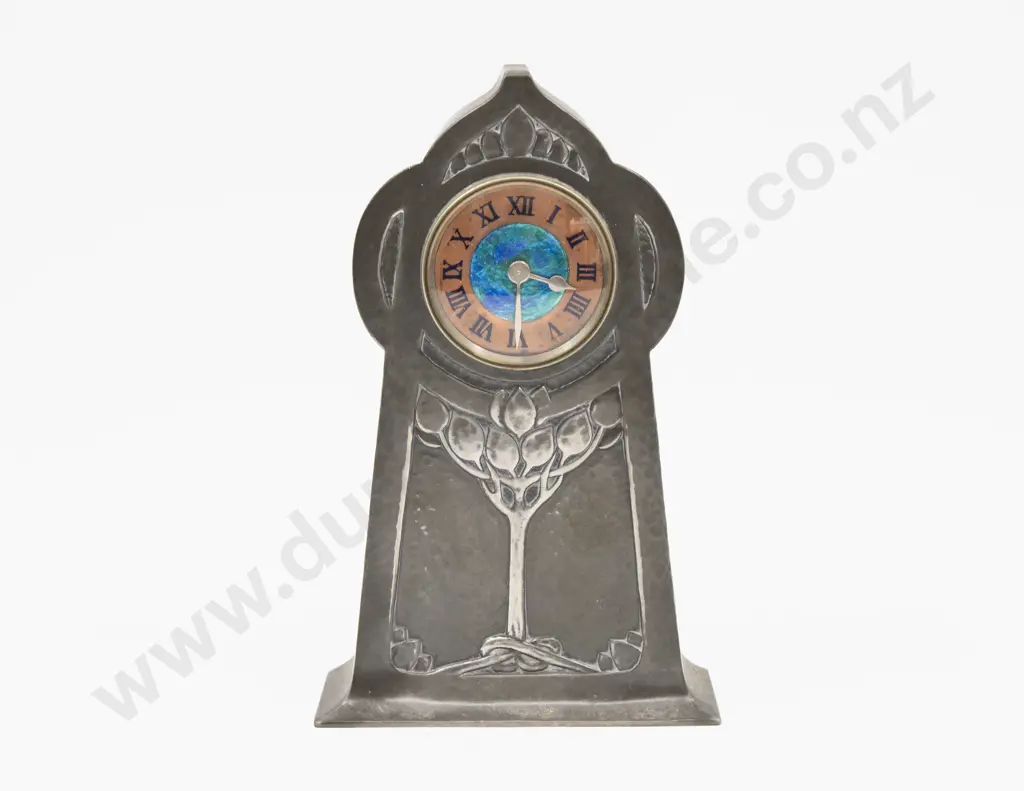 Archibald Knox for Liberty & Co English Pewter "Tudric" Clock Image 1++