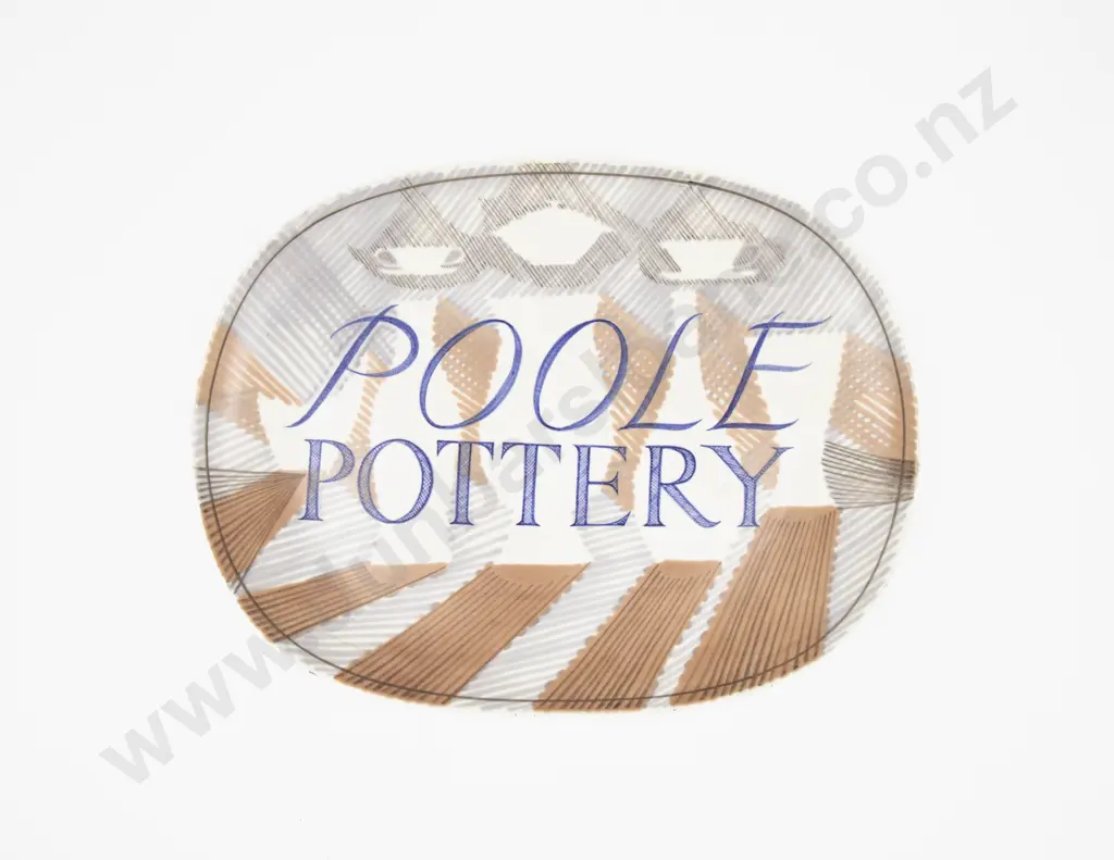 Large Oval Poole Pottery Advertising Platter Designed by Ann Read Image 1++