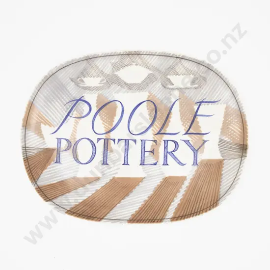 Large Oval Poole Pottery Advertising Platter Designed by Ann Read