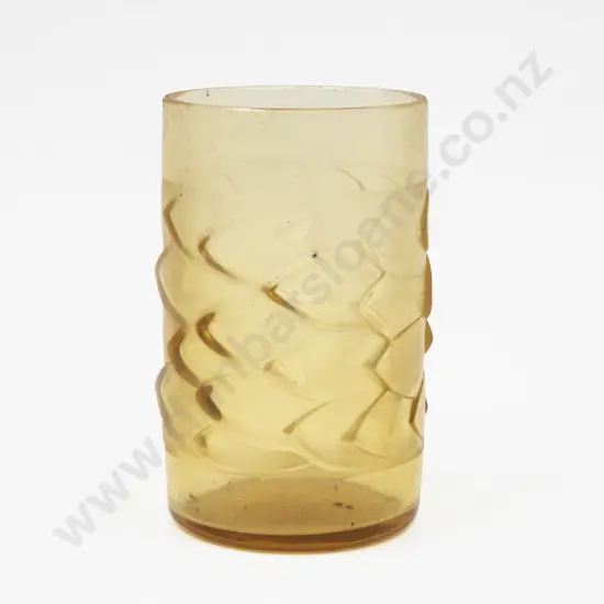 Rene Lalique Bahia Amber Glass Beaker Vase