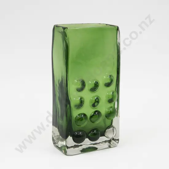 Whitefriars Mobile Phone Green Glass Vase by Geoffrey Baxter