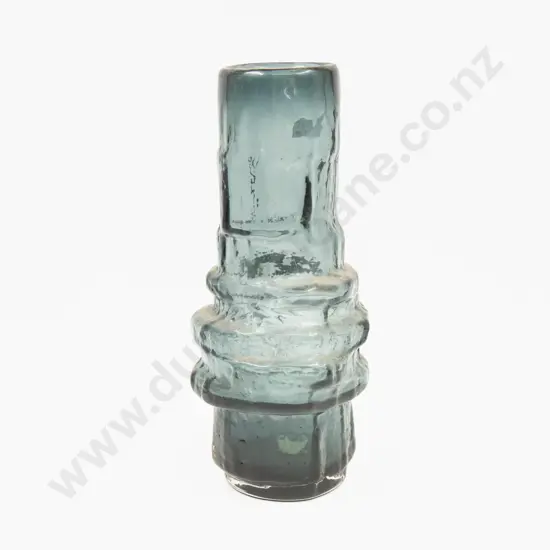 Whitefriars Indigo Hoop Glass Vase by Geoffrey Baxter