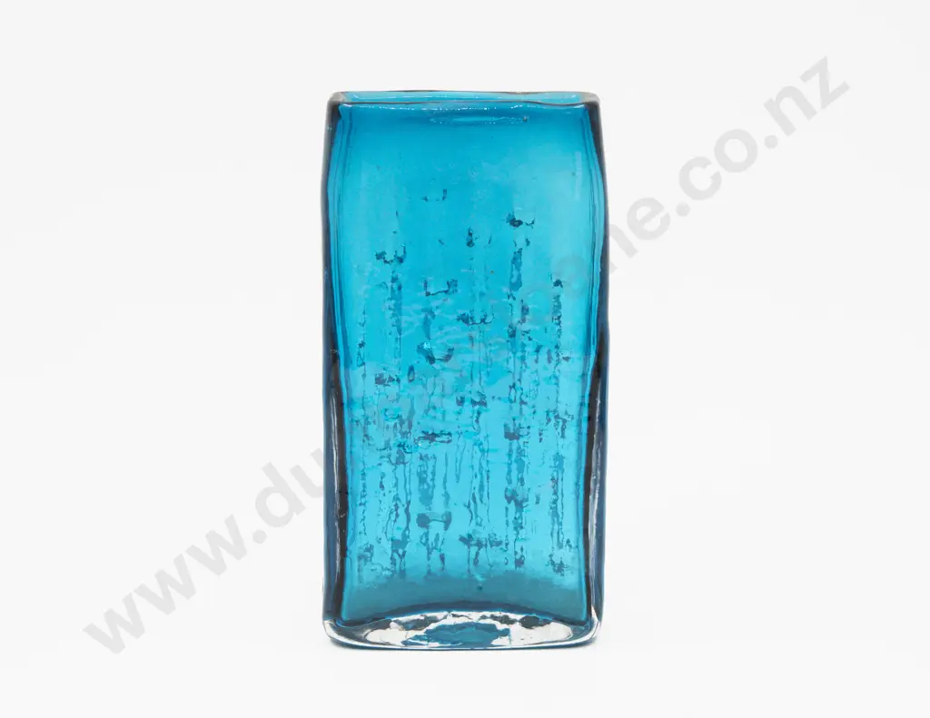 Whitefriars Bamboo Kingfisher Blue Glass Vase by Geoffrey Baxter Image 1++