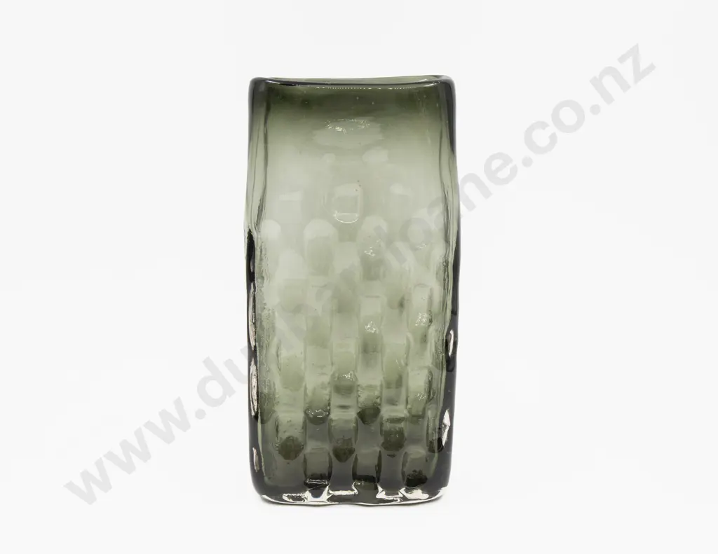 Whitefriars Basket Weave Willow Slab Glass Vase by Geoffrey Baxter Image 1++