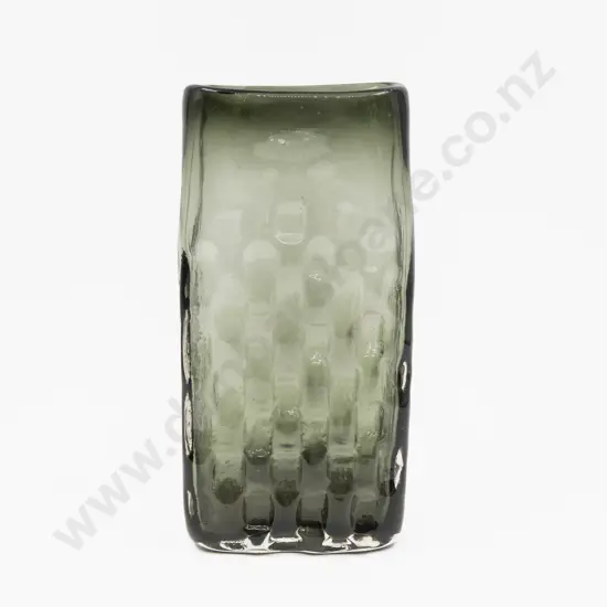 Whitefriars Basket Weave Willow Slab Glass Vase by Geoffrey Baxter