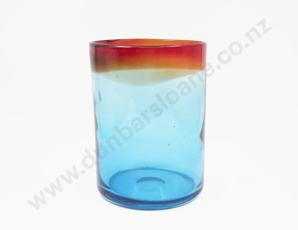 Large Cylindrical Art Glass Vase Image 1++