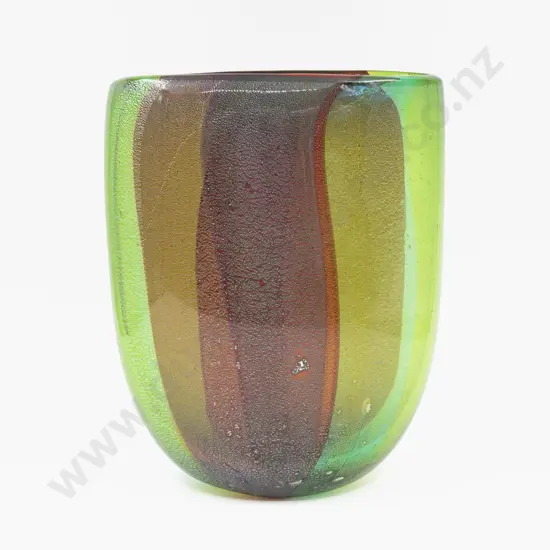 Large Slender Oval Murano Glass Vase