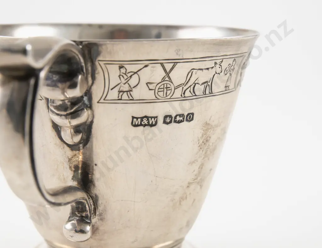 Heavy Geo V S/S Christening Mug by Mappin & Webb Image 1++
