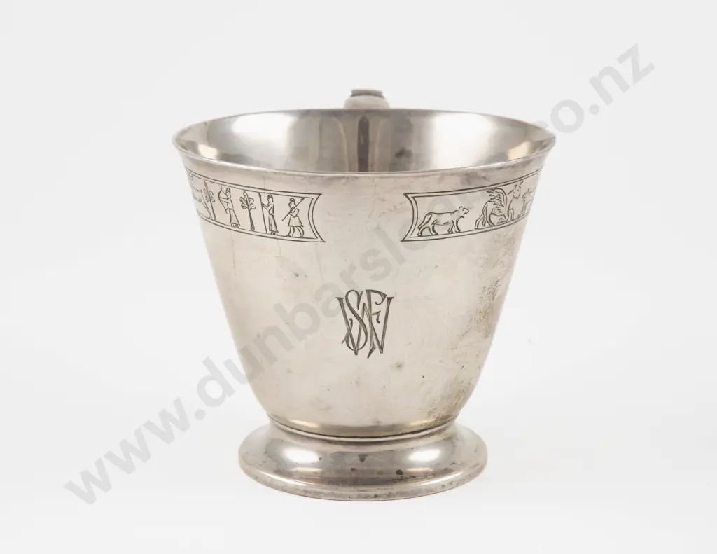 Heavy Geo V S/S Christening Mug by Mappin & Webb Image 1++
