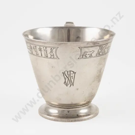 Heavy Geo V S/S Christening Mug by Mappin & Webb