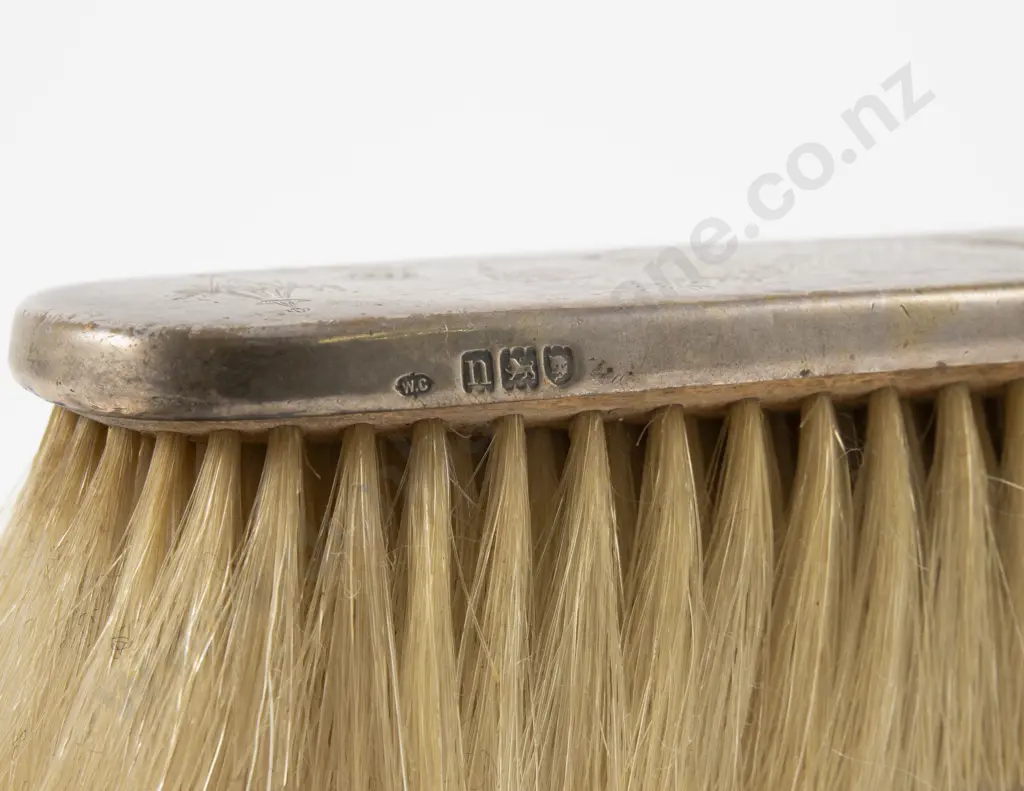 Edw VII S/S Backed Dressing Table Brush & Hand Mirror Image 1++