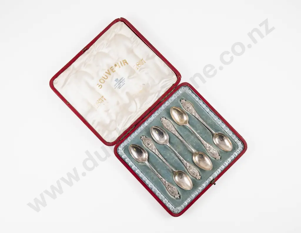 Cased Set Of 6 Vict S/S Diamond Jubilee Teaspoons Image 1++