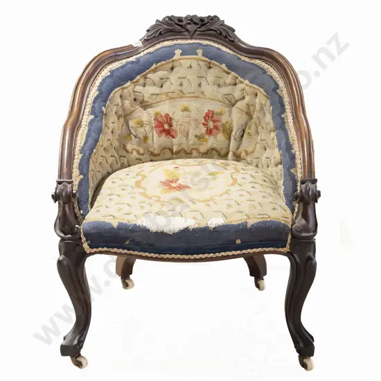 An Attractive Victorian Rosewood Tub Chair
