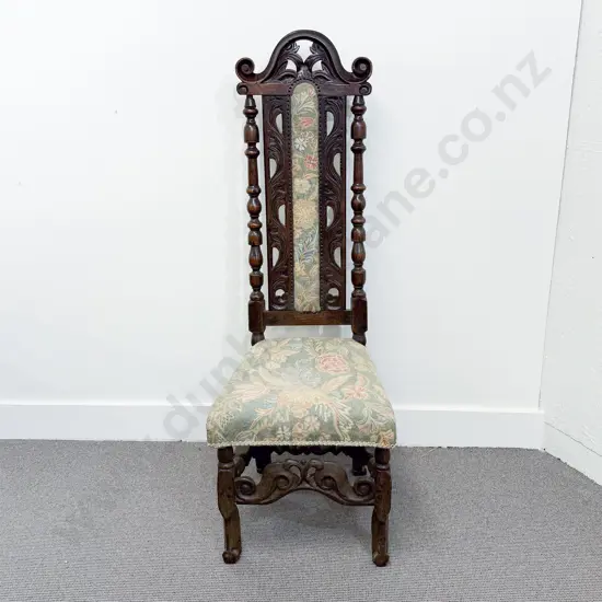 Jaocbean Period Oak High Back Hall Chair