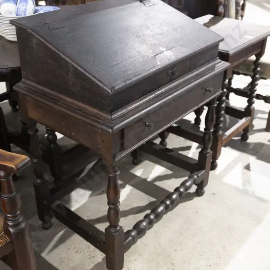 C17th Oak Bible Box on Stand
