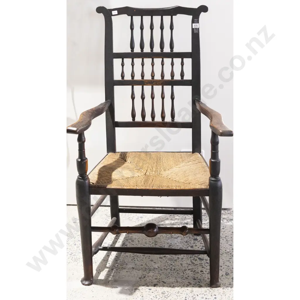 Geo III Elm Lancashire Open Armchair Image 1++