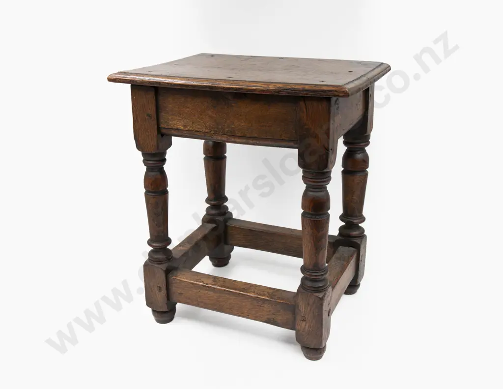 C17th Style Oak Joint Stool Image 1++
