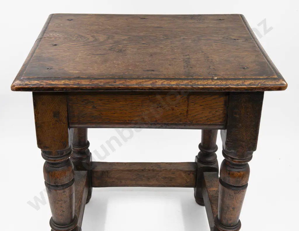 C17th Style Oak Joint Stool Image 1++