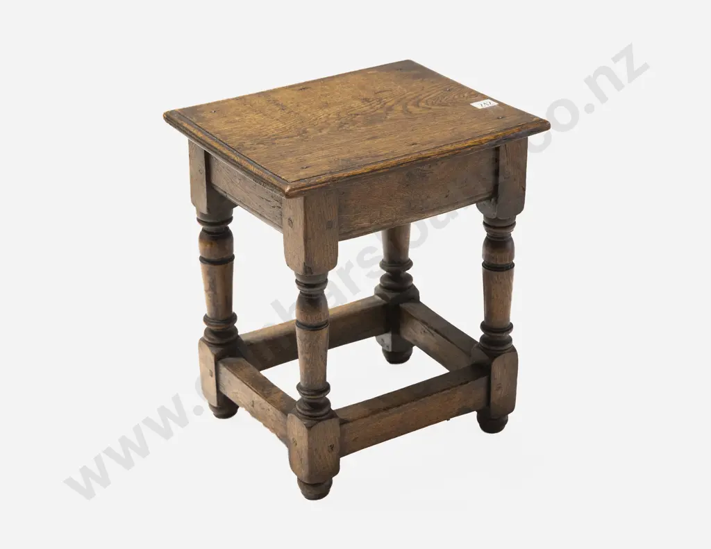 C17th Style Oak Joint Stool Image 1++