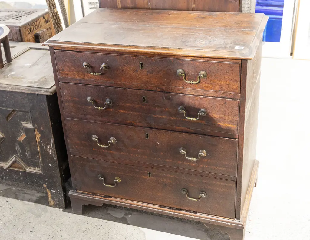 Geo III Oak Flat Front Chest Image 1++