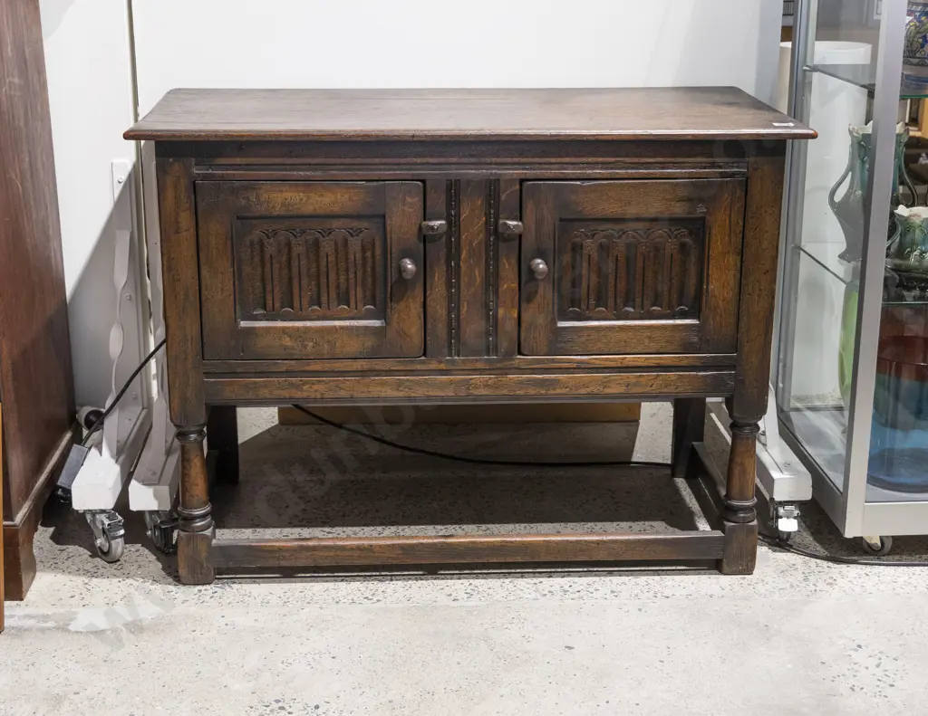 C17th Style Oak Side Cabinet Image 1++