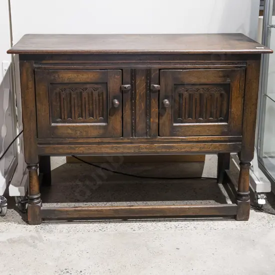 C17th Style Oak Side Cabinet